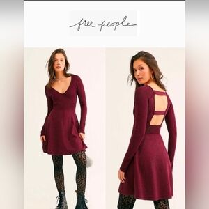 NWT/ FREE PEOPLE  Open Back Fit N Flare Wildest DreamsMini Dress M